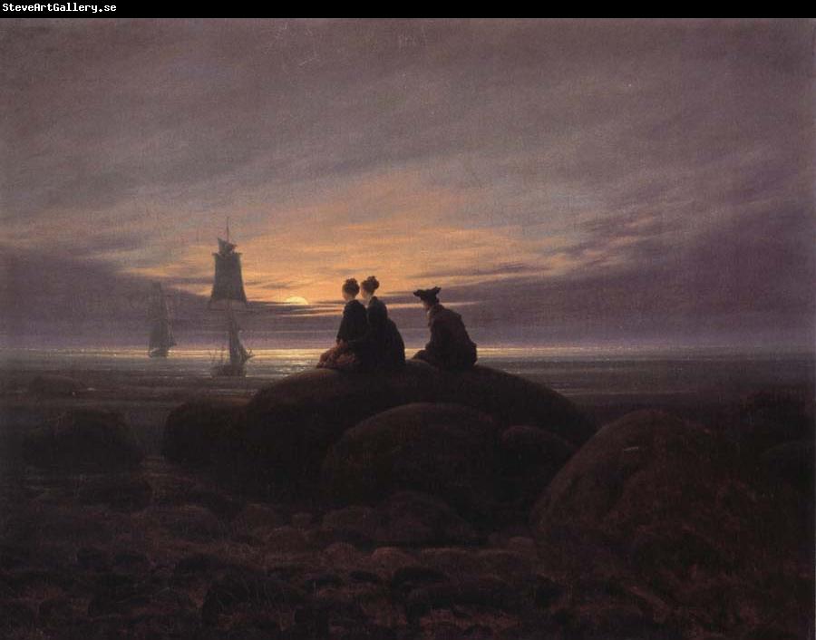 Caspar David Friedrich Moonsise over the Sea